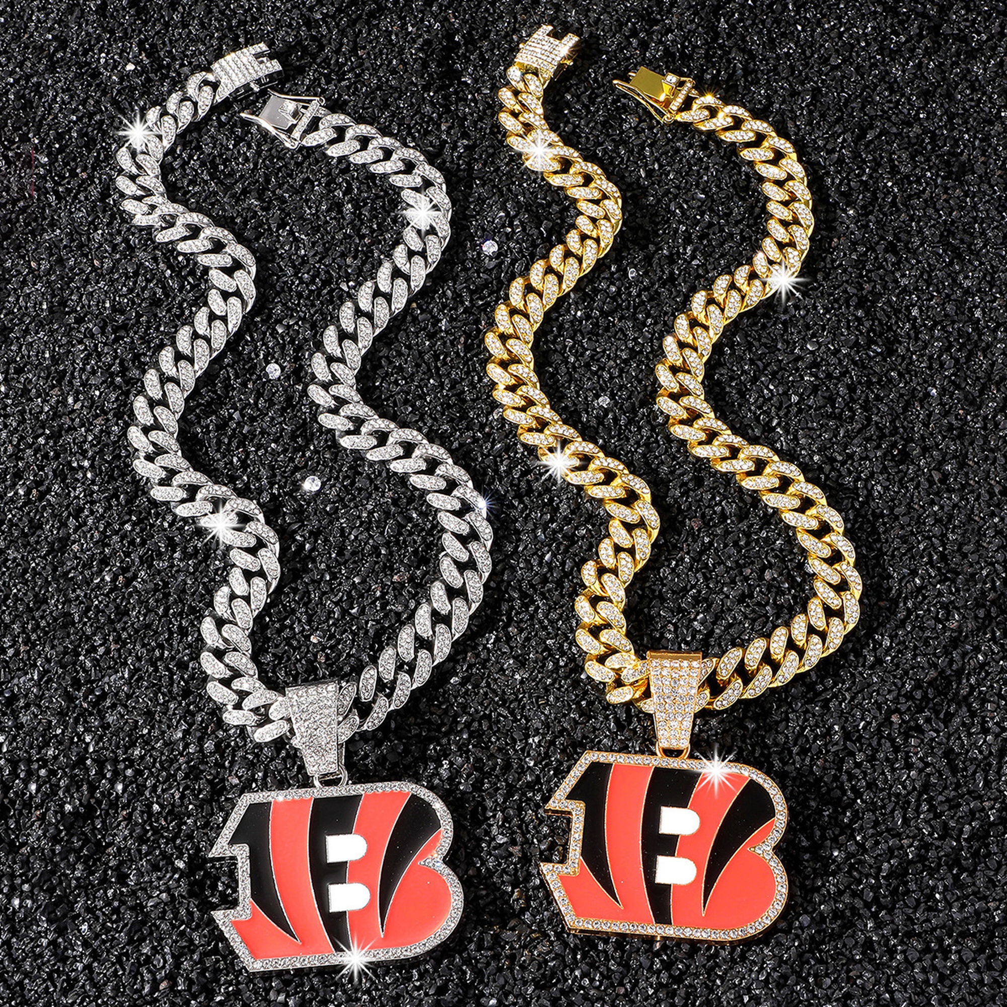 Football Team Cuban Link Pendant Necklace