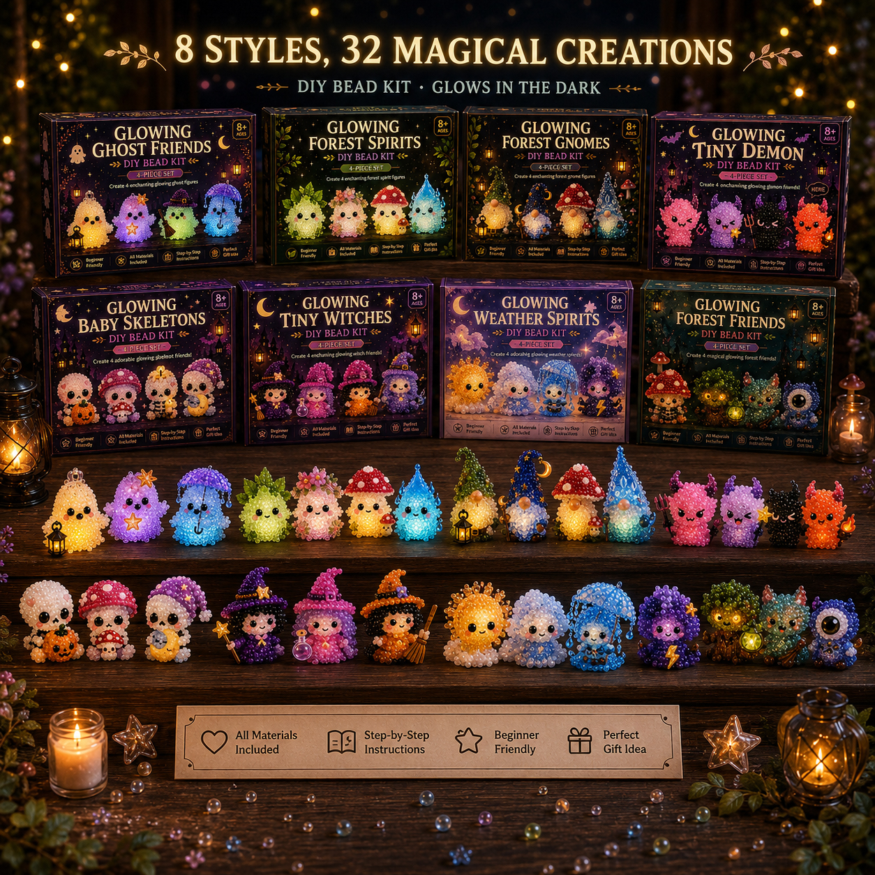👻Glowing Fantasy Spirits DIY Bead Kit Series✨