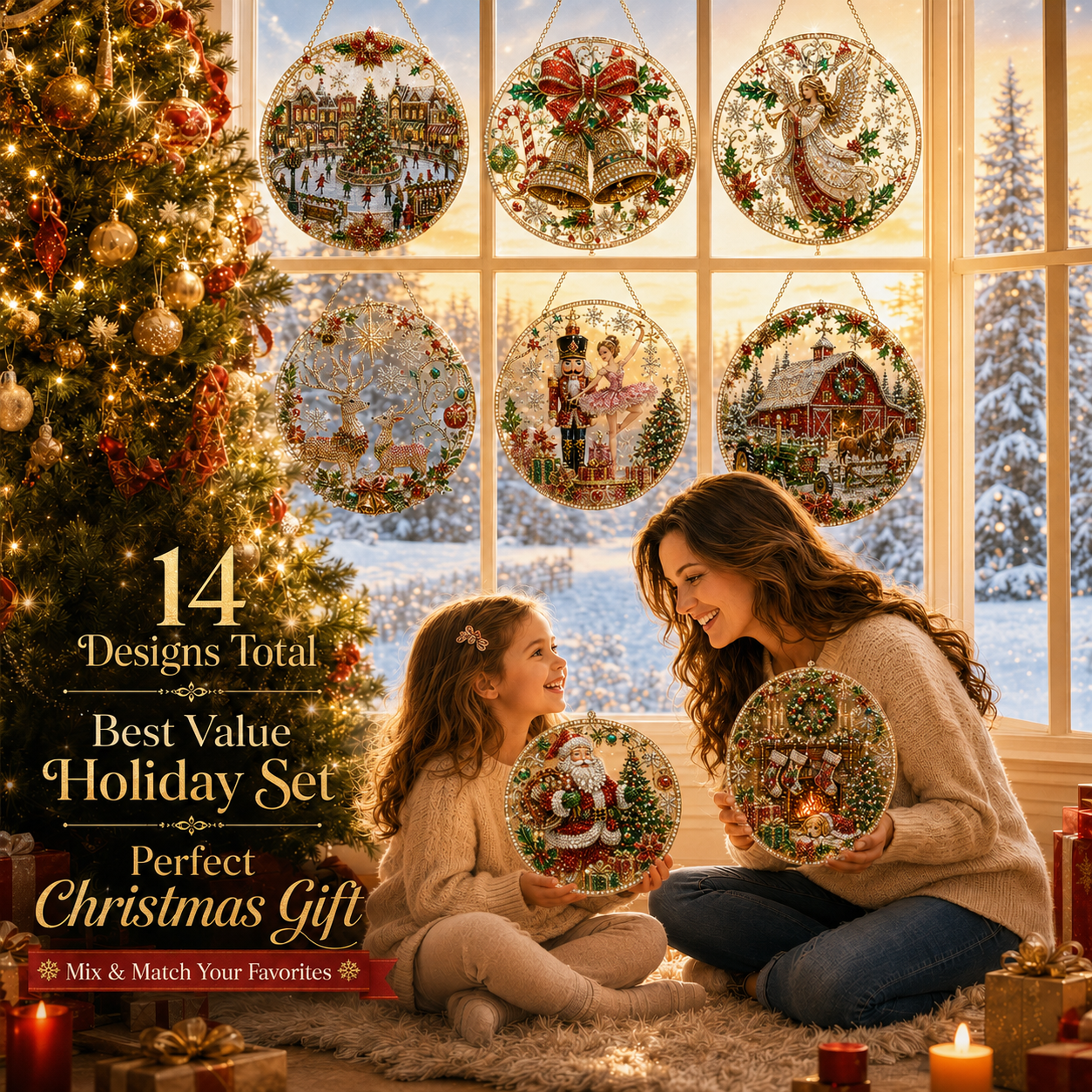 🔥Limited time 70% OFF - 🎅✨Christmas Suncatcher Diamond Art Hanging Ornament Kit – Sparkling DIY Window Ornament