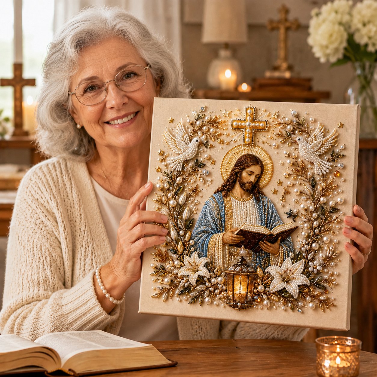 🔥 Last Day 75% OFF – ✝️ DIY Jesus Pearl Art Kit | 3D Pearl-Style Christian Artwork for Prayer Corners & Faith Gifts (📦Buy 3 Free Shipping)