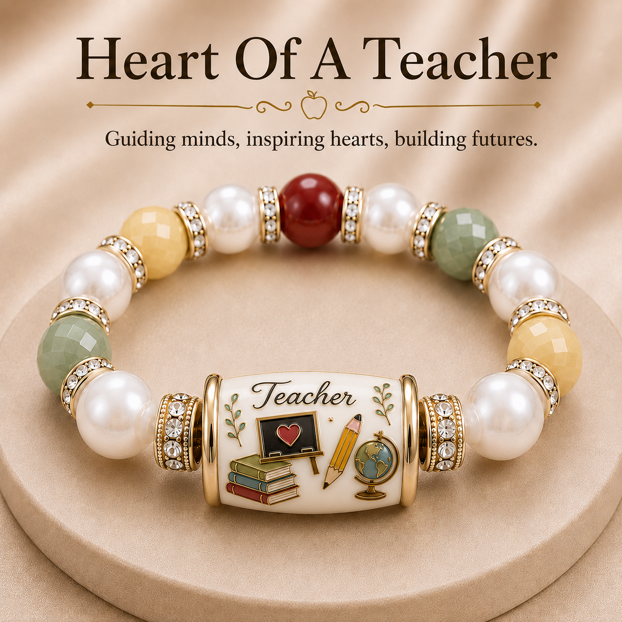 📈🔥2026 Top Picks🍎 Heart Of A Teacher Bracelet