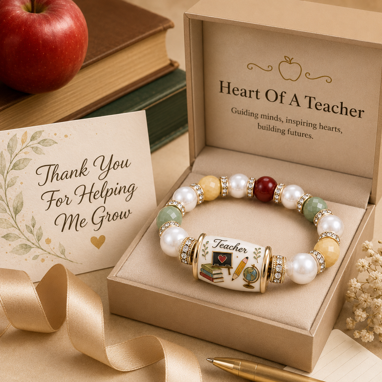 📈🔥2026 Top Picks🍎 Heart Of A Teacher Bracelet