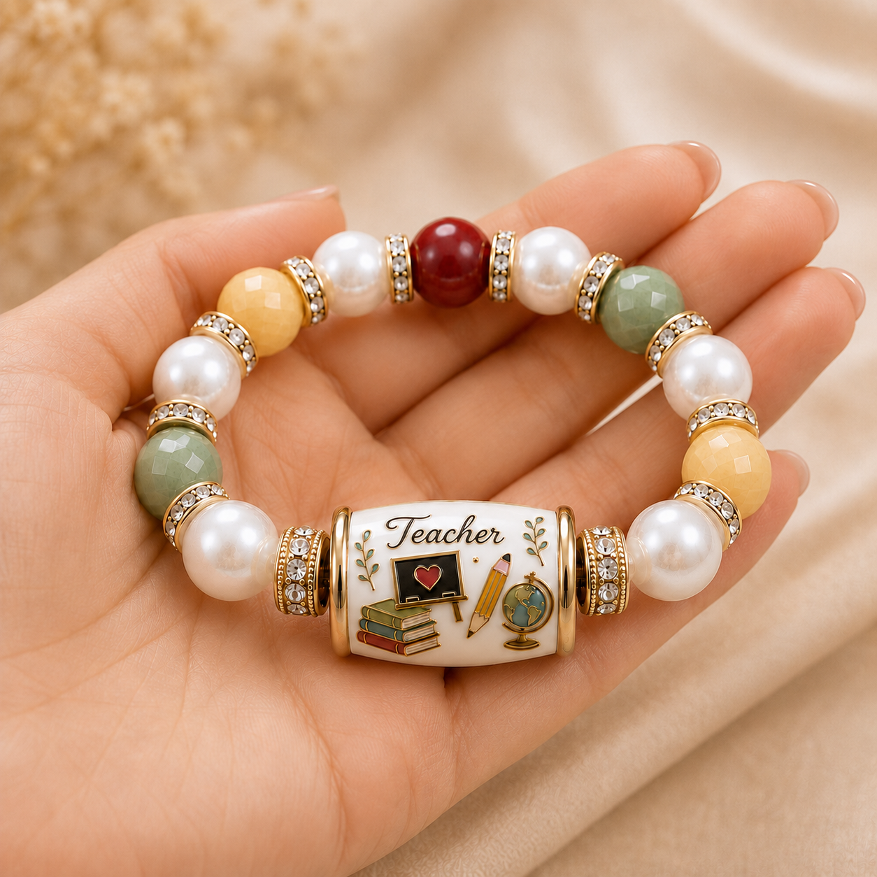 📈🔥2026 Top Picks🍎 Heart Of A Teacher Bracelet