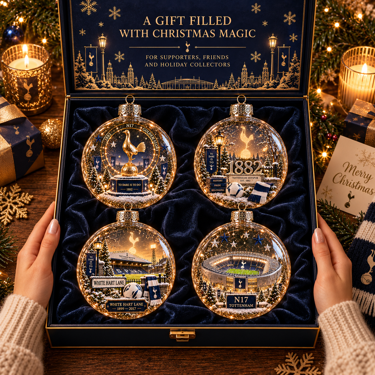 🎄 To Dare Is To Do Light-Up Football Christmas Globe Ornament