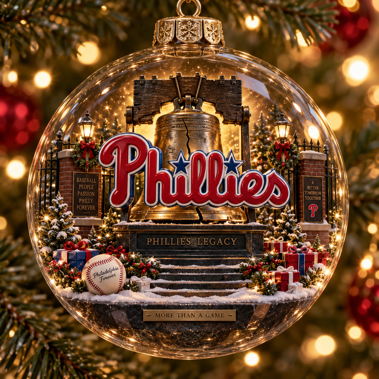 ⚾🎄 More Than a Game – Light-Up Baseball Heritage Christmas Ornament