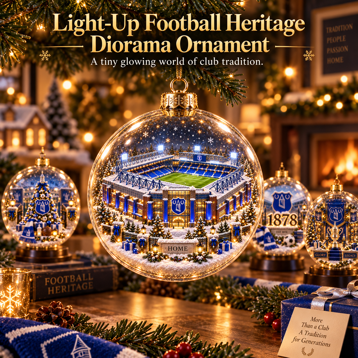 🎄 Nil Satis Nisi Optimum Light-Up Football Christmas Globe Ornament