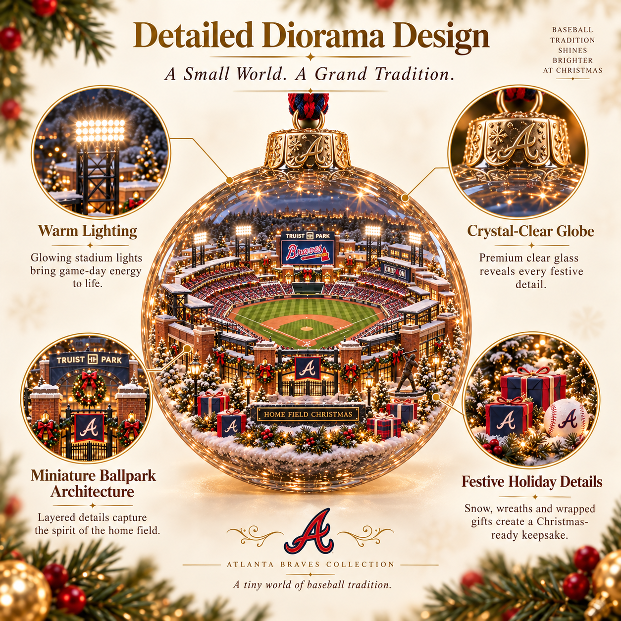 ⚾🎄 Chop On – Light-Up Baseball Heritage Christmas Ornament