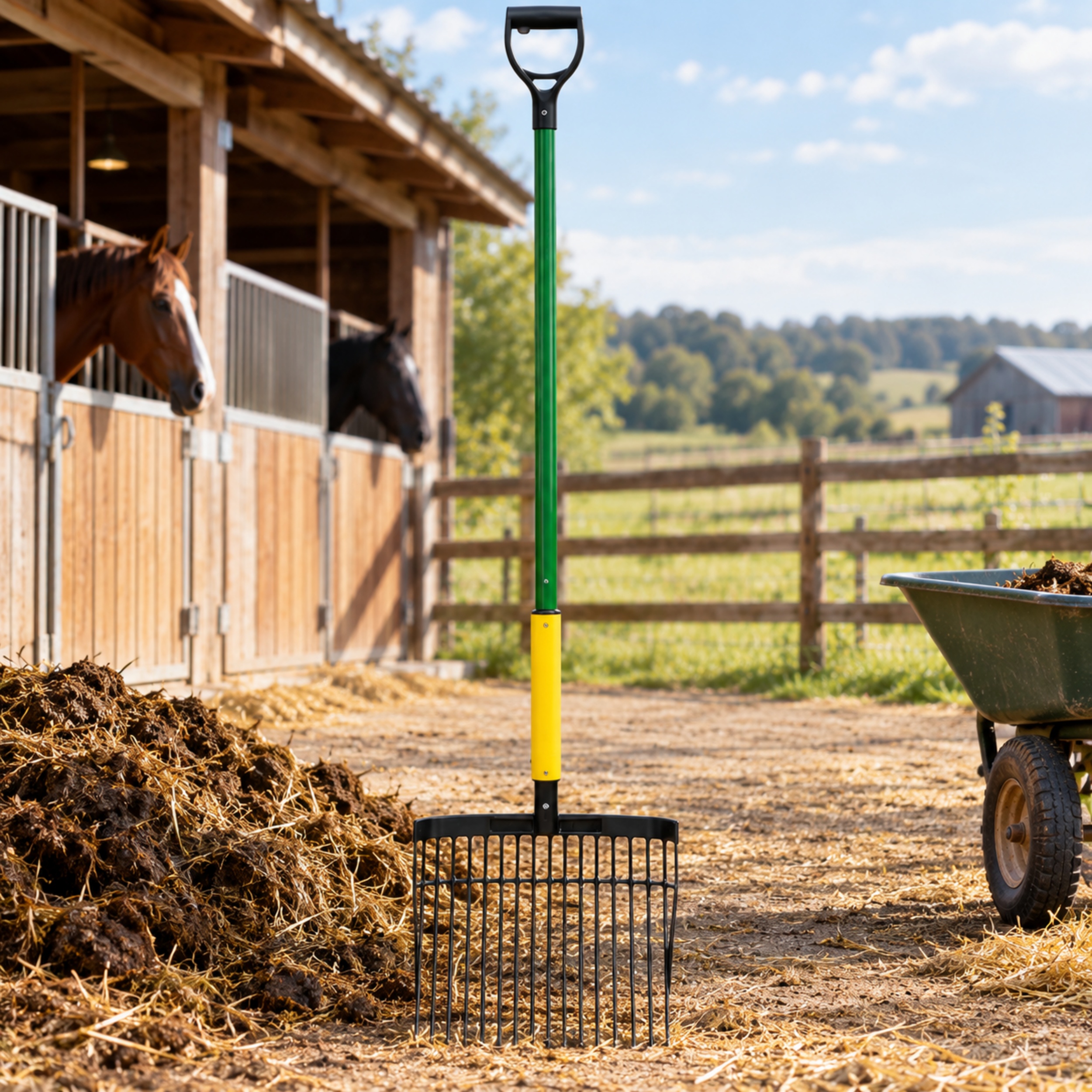 Electric Stable Fork – Cordless Manure Fork with Vibrating Tines