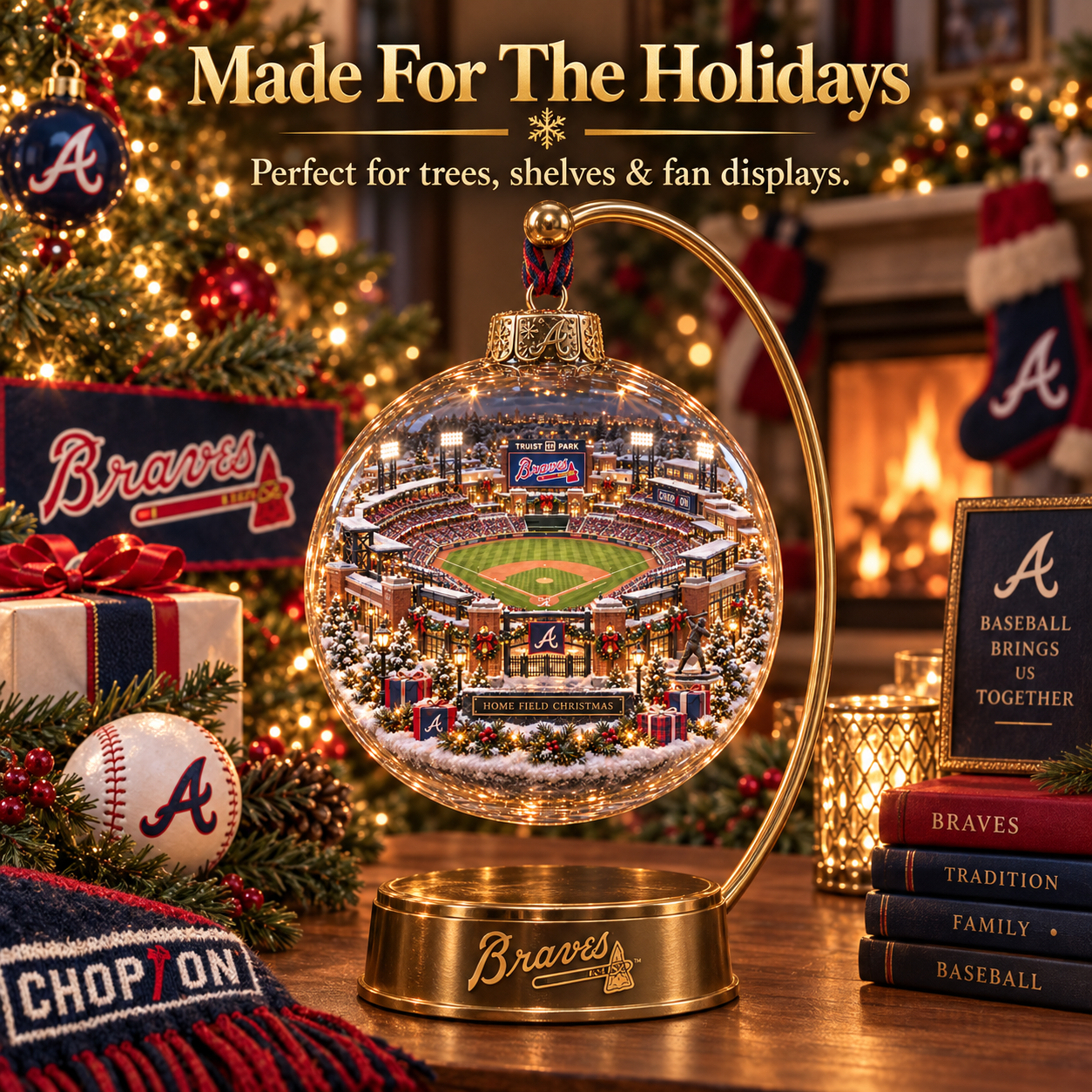 ⚾🎄 Chop On – Light-Up Baseball Heritage Christmas Ornament