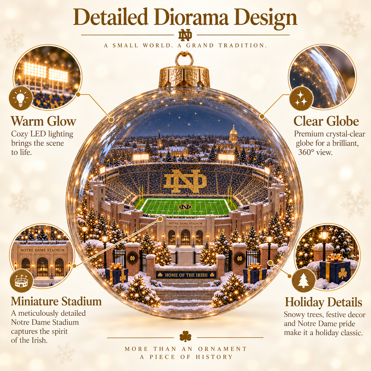 🎄 Play Like a Champion Today — Light-Up College Football Diorama Ornament