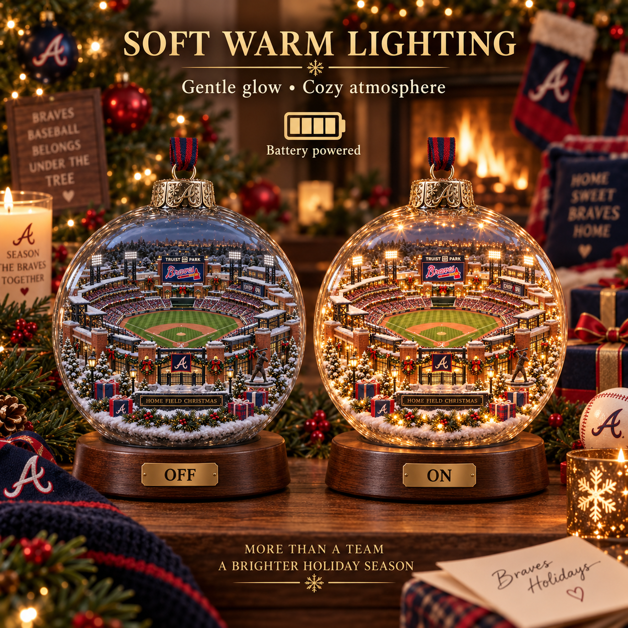 ⚾🎄 Chop On – Light-Up Baseball Heritage Christmas Ornament