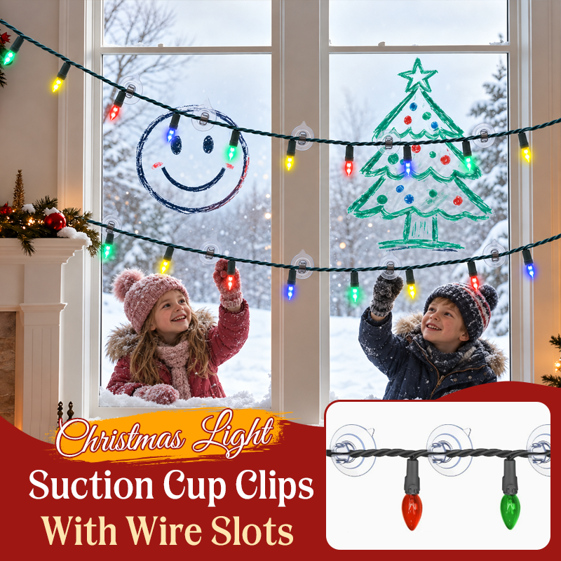 🎄 Christmas Light Suction Cup Clips | Clear Window Light Hangers