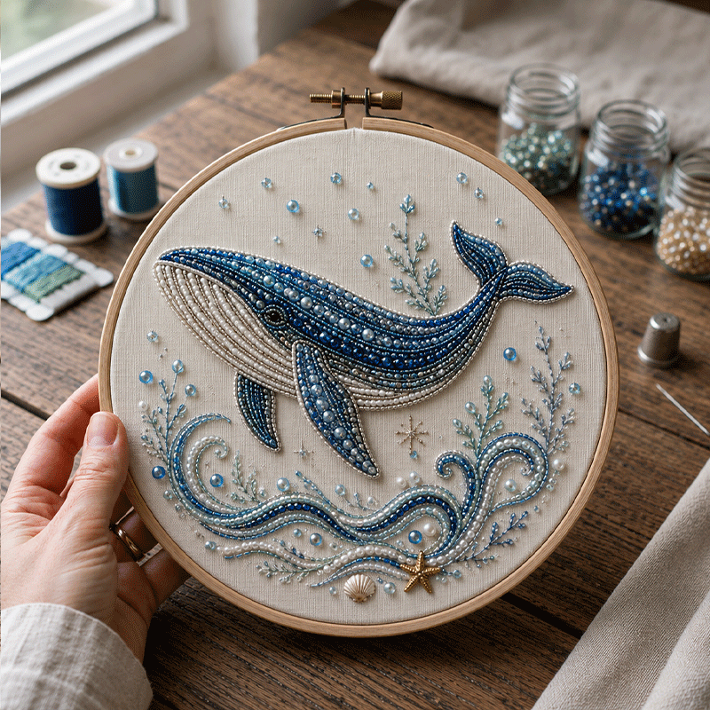 🔥50% Off Last Day - BUY 3 GET 1 FREE🐙Ocean-Themed Bead Embroidery Kit