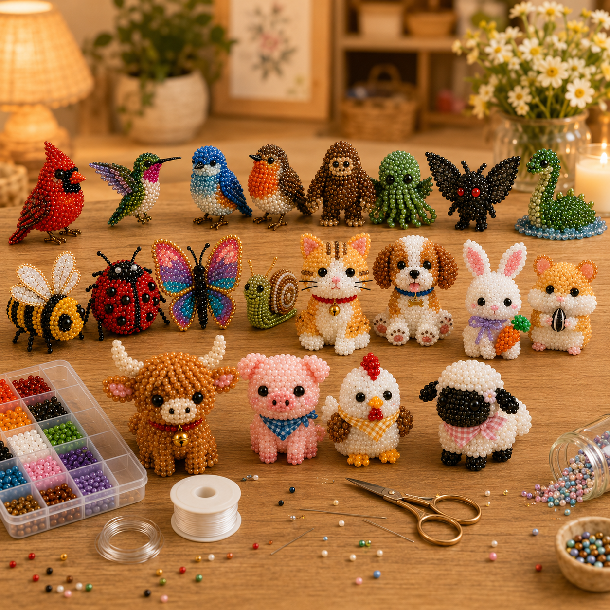 🧵✨ Tiny 3D Beaded Animal DIY Kit