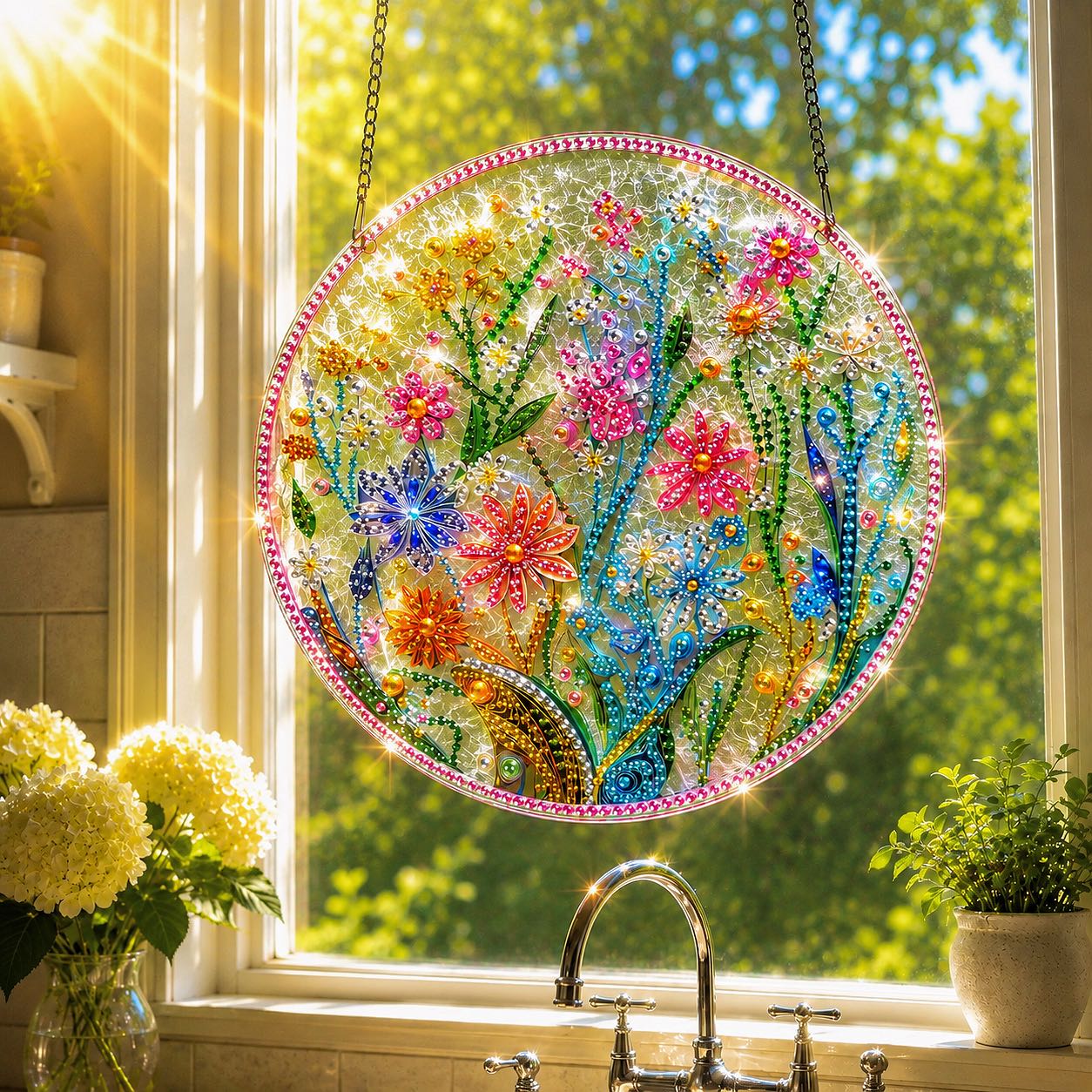 ☀️LAST DAY 70% OFF🌈 - Hummingbird Diamond Art Hanging Ornament Kit
