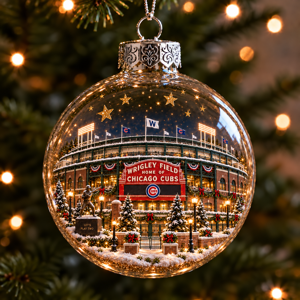⚾✨ Bring the Ballpark Home — Light-Up Baseball Stadium Christmas Ornament
