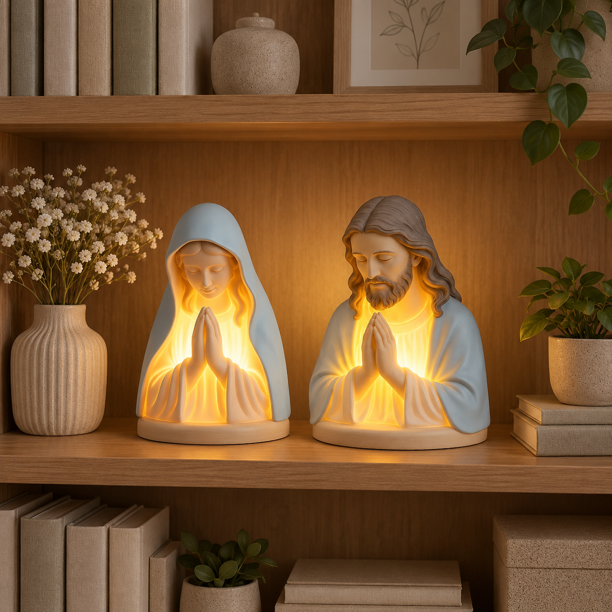 Handmade Resin Christian Prayer Night Light