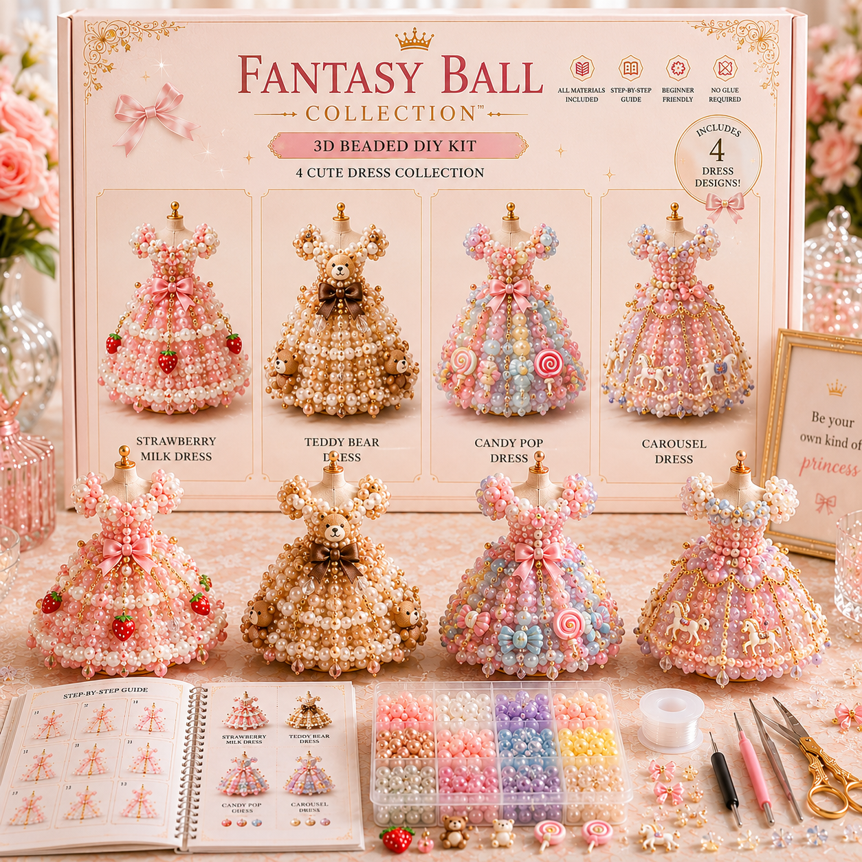 🌸 Magical Dress Worlds™ — 3D Beaded DIY Collection