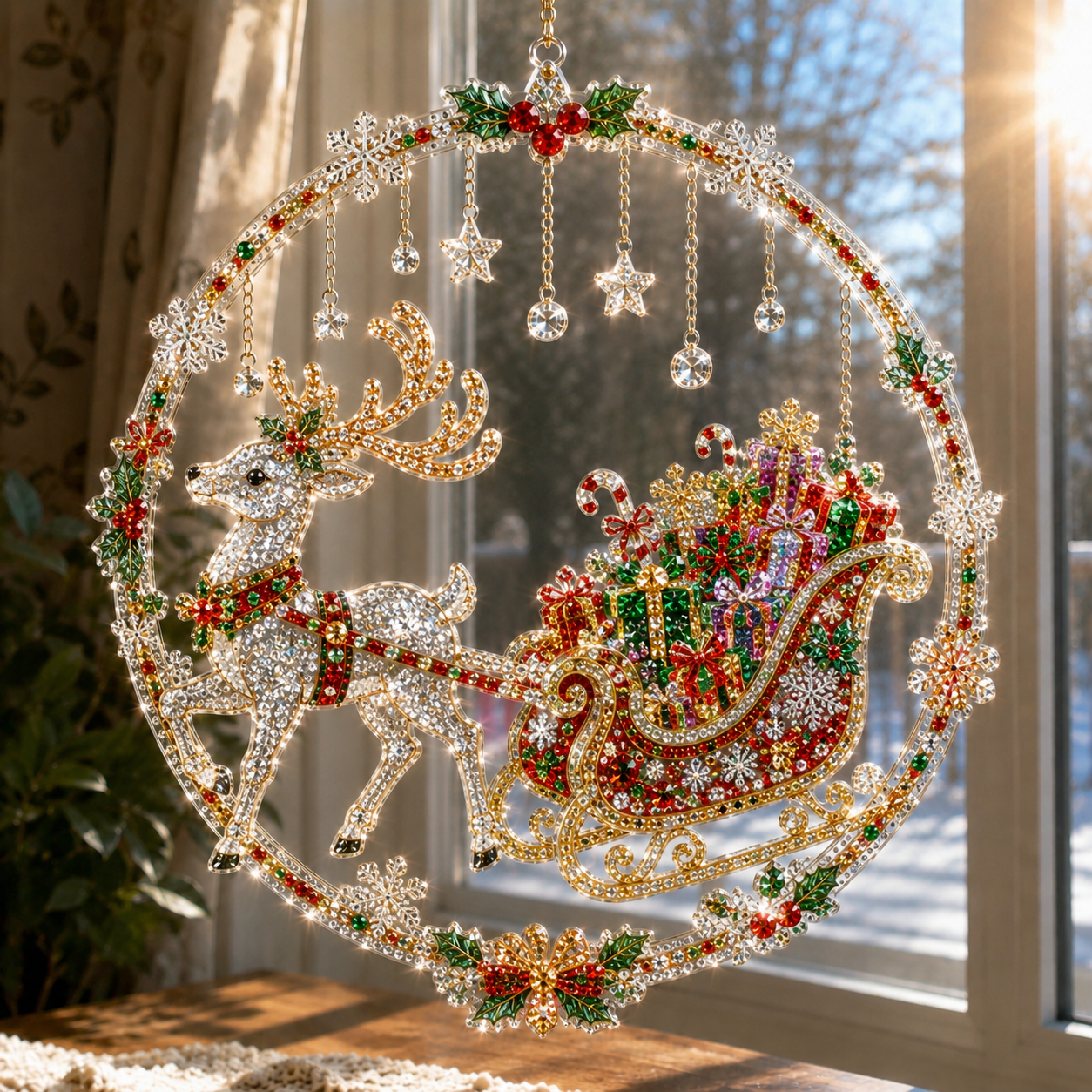 🎅70% Off on the Last Day of the Off-Season Sale🎄- Christmas Diamond Art Suncatcher Kit