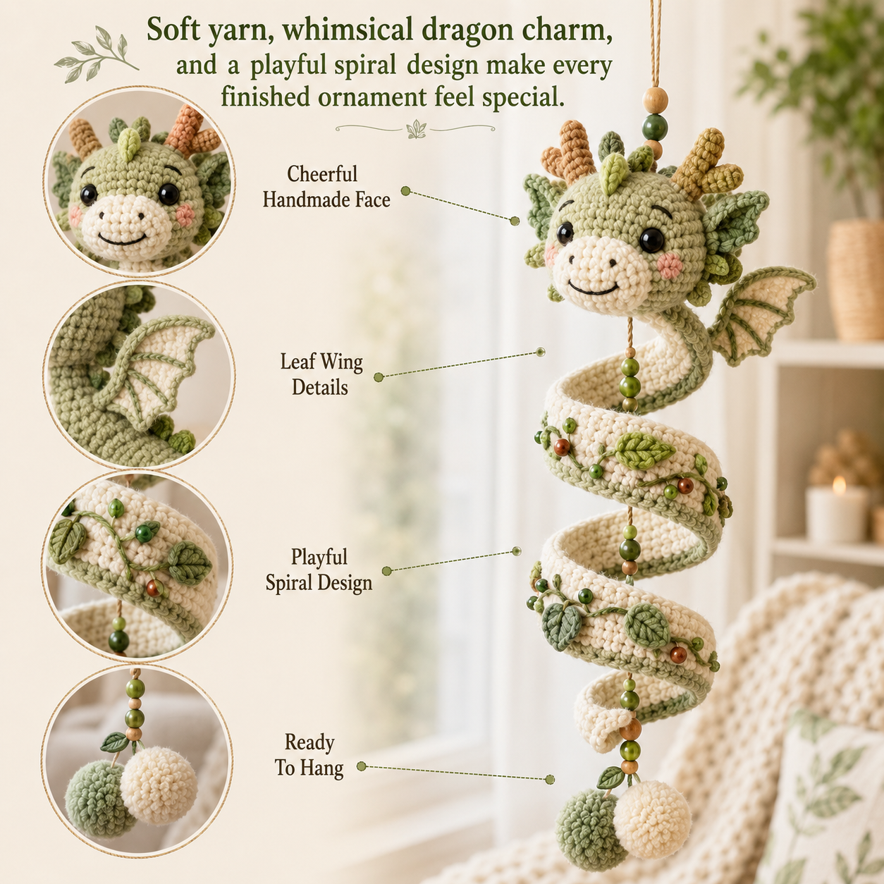 🐉 DIY Dragon Spiral Hanging Ornament Kit
