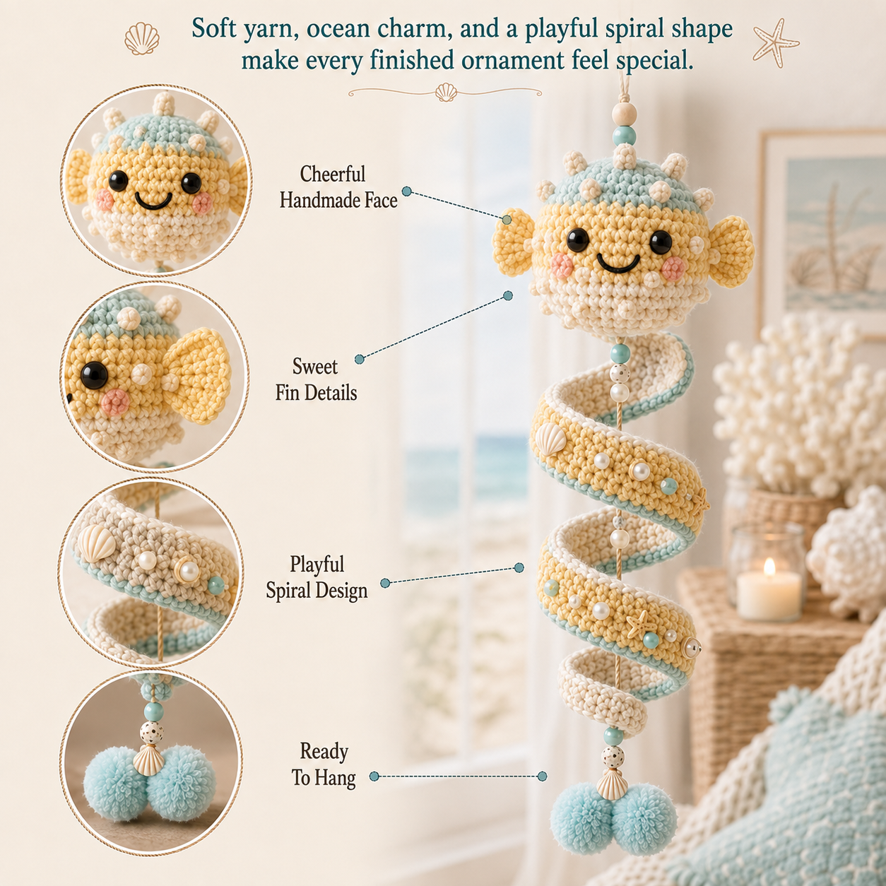 🐚 DIY Ocean Animal Spiral Hanging Ornament Kit