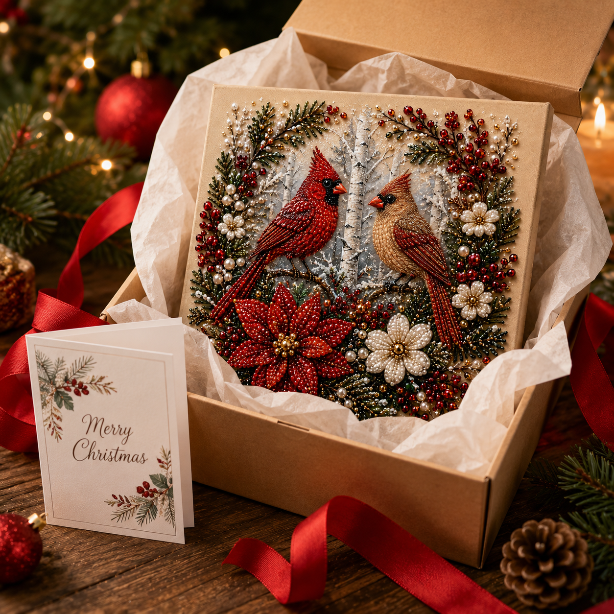 📈🔥2026 Top Picks🐦 Cardinal Winter Pearl Art DIY Kit