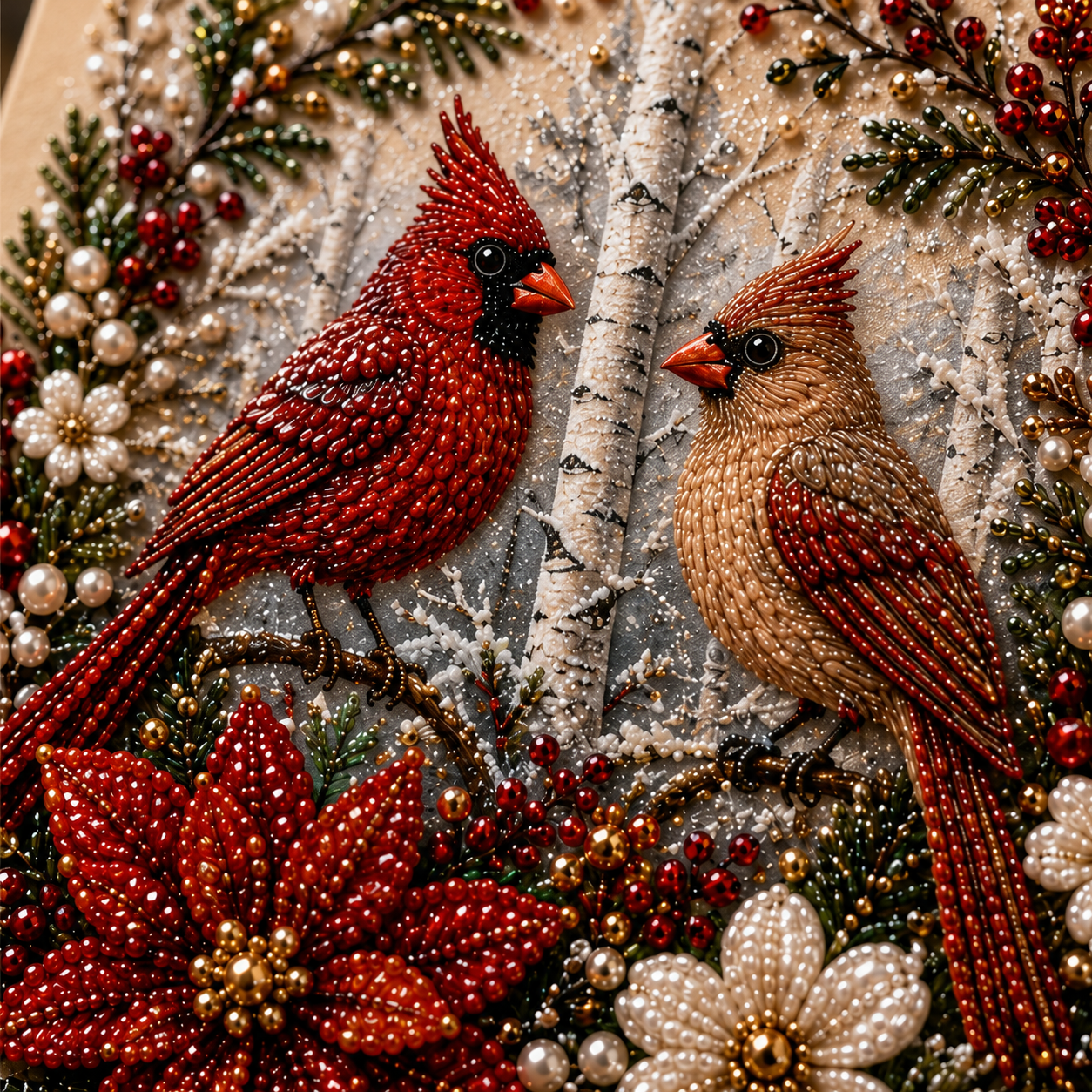 📈🔥2026 Top Picks🐦 Cardinal Winter Pearl Art DIY Kit