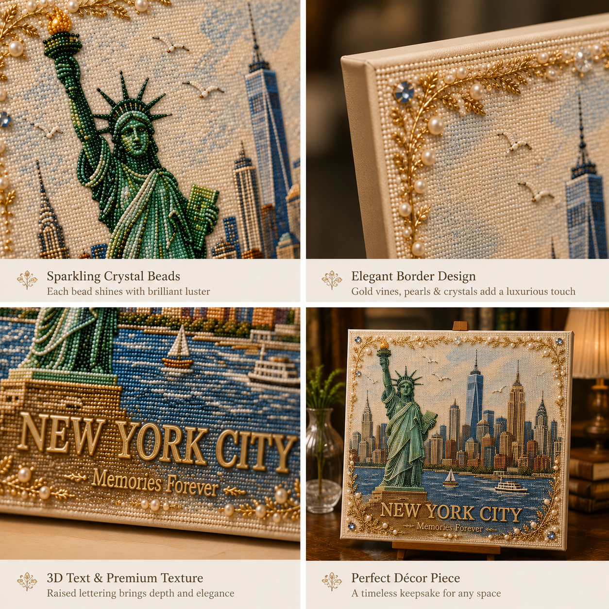 🗽 American Landmark Collection Crystal Art DIY Kit