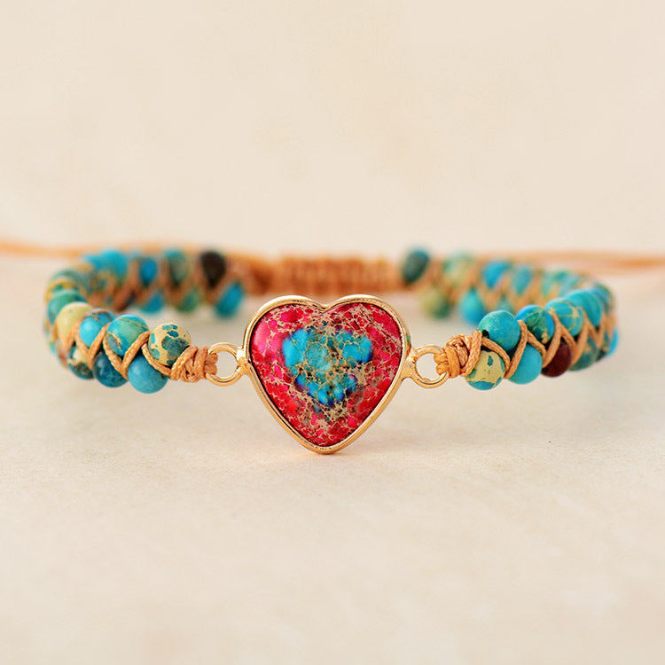 Jasper Heart Bracelet To My Granddaughter Love You Forever ï¼‰