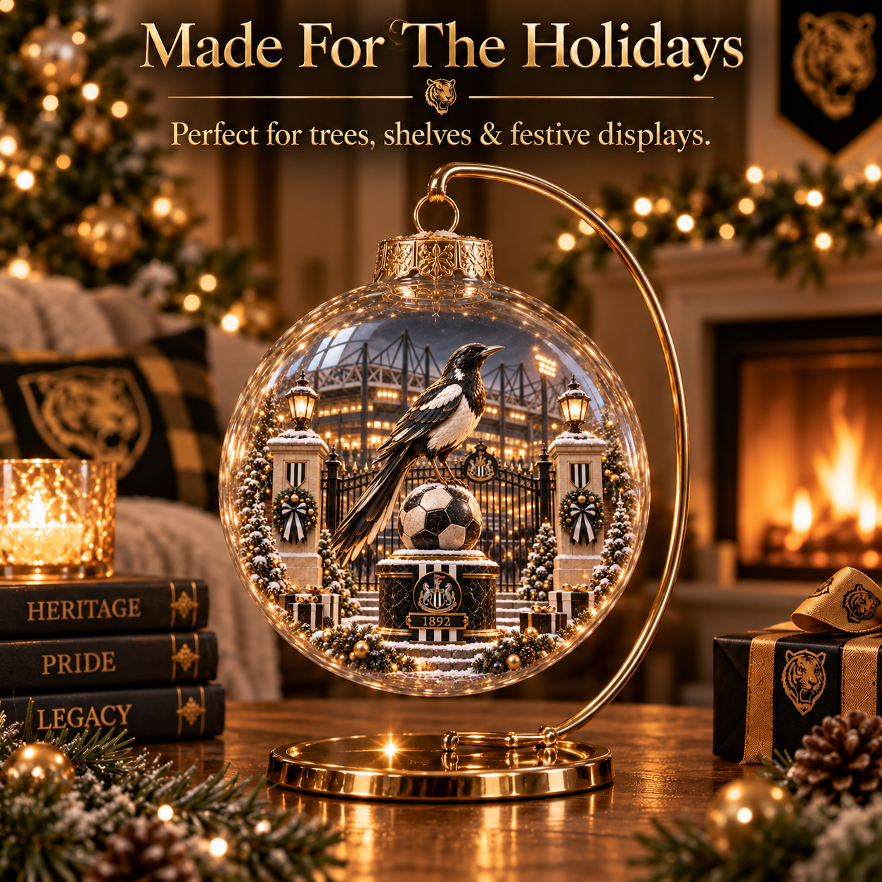 🎄 Howay the Lads Light-Up Football Heritage Diorama Ornament