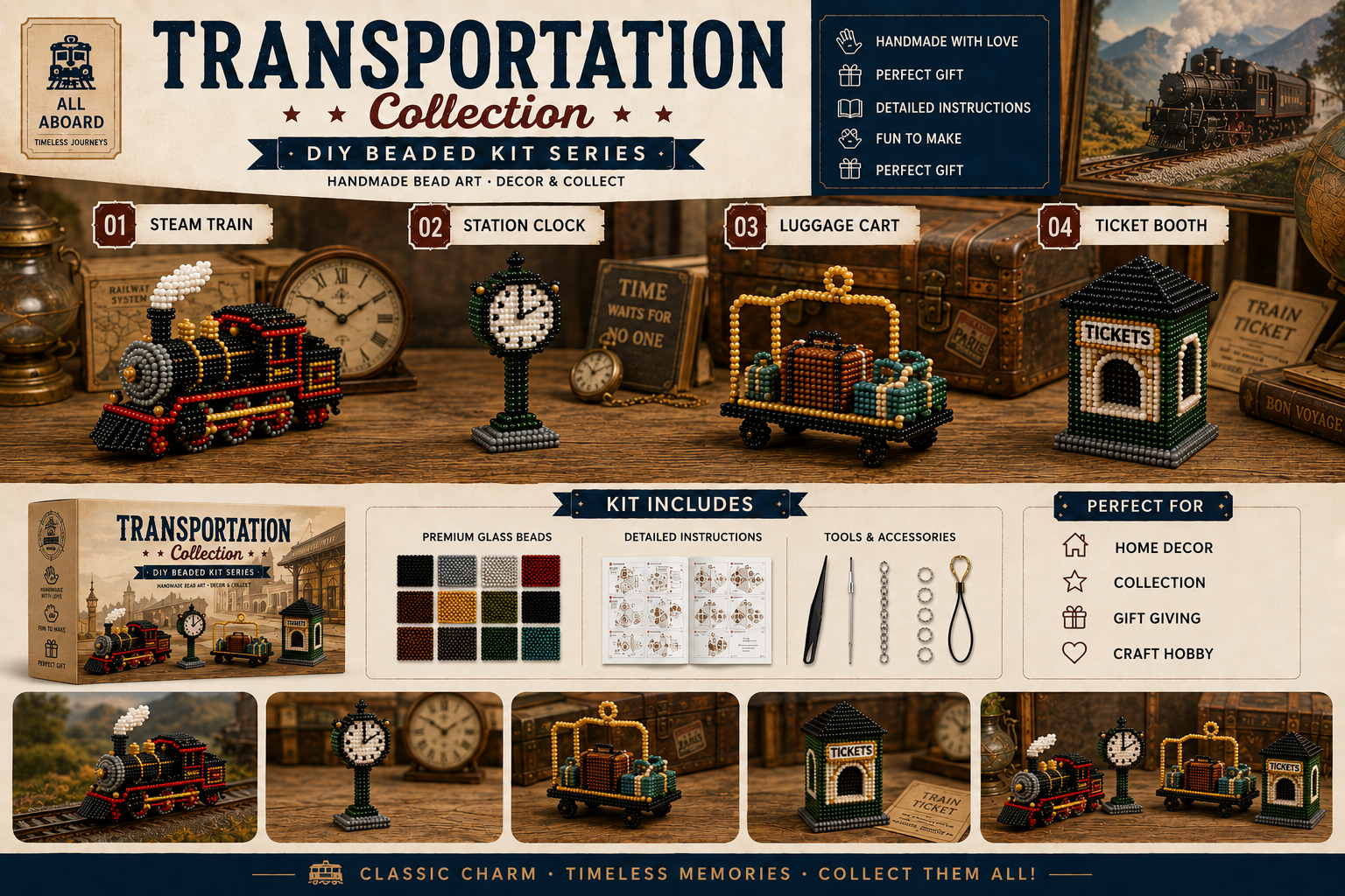 🧵 Great American Journey Collection —— DIY Build Five Timeless Worlds, One Bead At A Time ✨