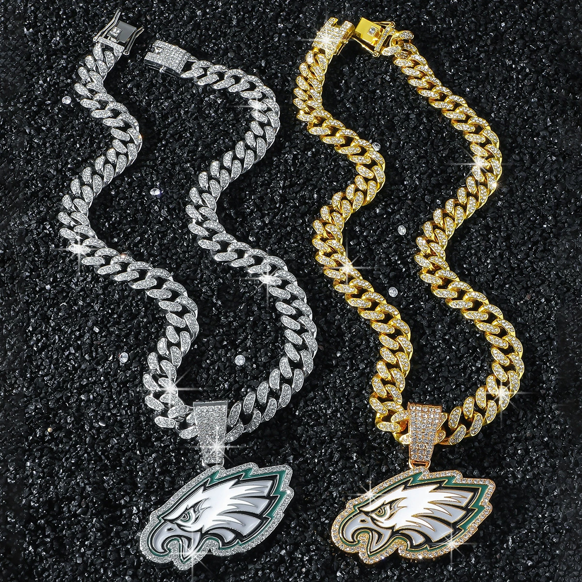 Football Team Cuban Link Pendant Necklace