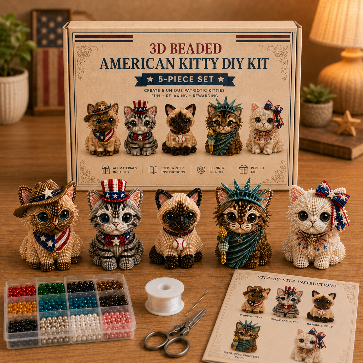 Celebrate Every Season in Beads ✨ 3D Beaded Kitty DIY Collection