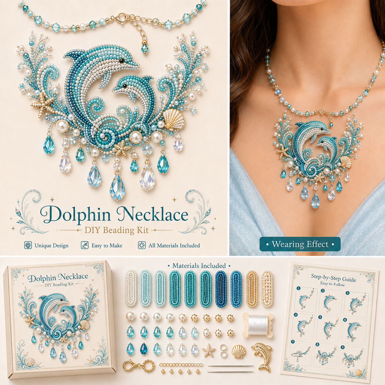 🎁 Wearable Art DIY Beaded Necklace Kit – 12 Statement Designs