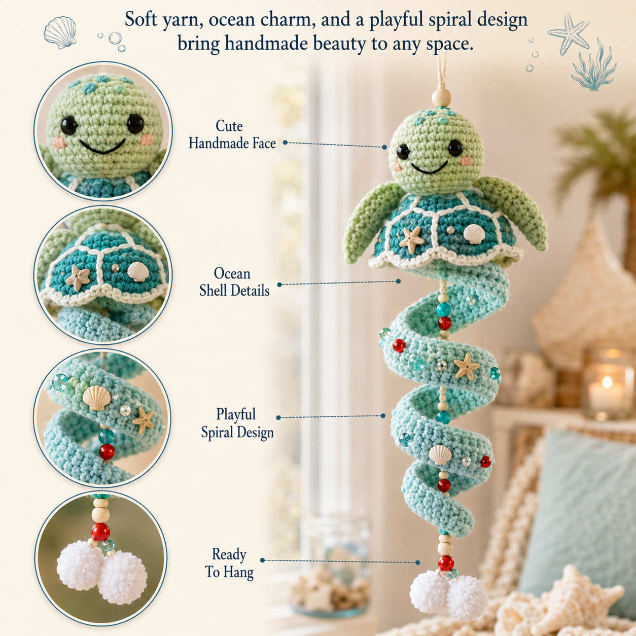 🐚 DIY Ocean Animal Spiral Hanging Ornament Kit
