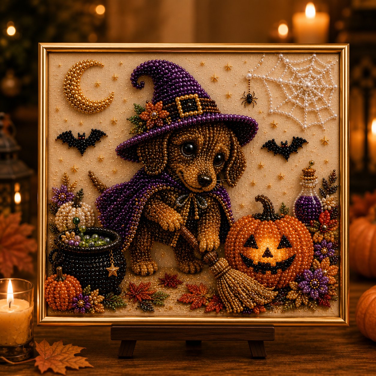 🧘Relaxing & Beginner-Friendly -💎DIY Halloween Puppy Pearl Painting Kit🐶