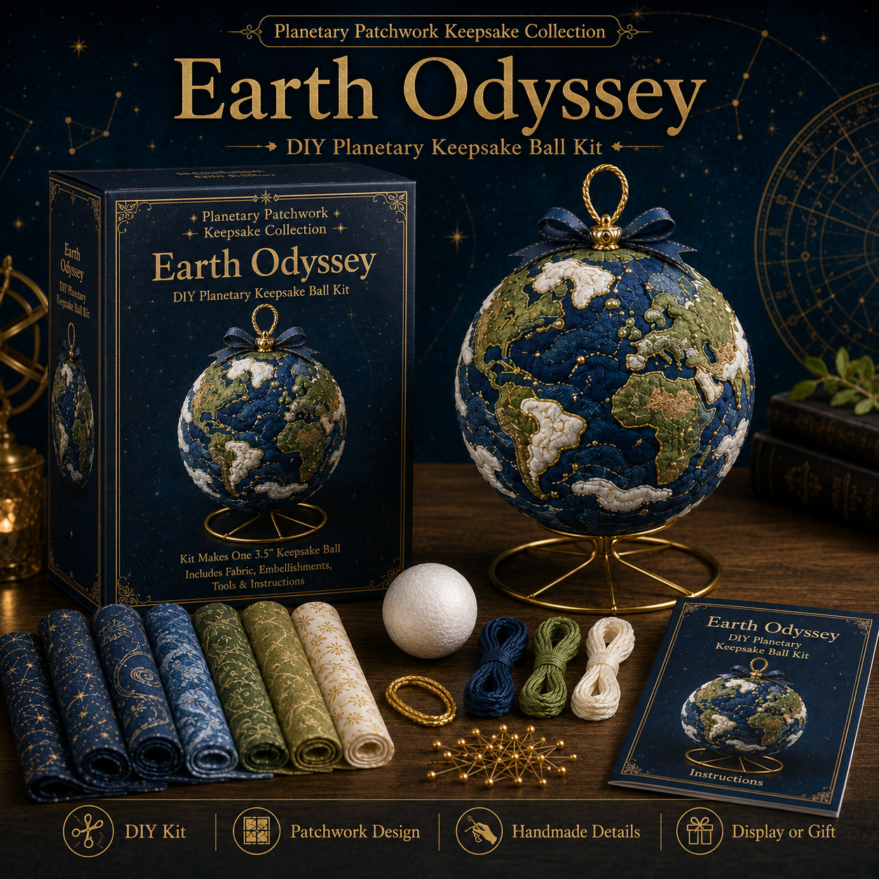 🔥 Last Day 49% OFF – 🌌 Stitched Worlds Collection | DIY Planetary Patchwork Keepsake Series