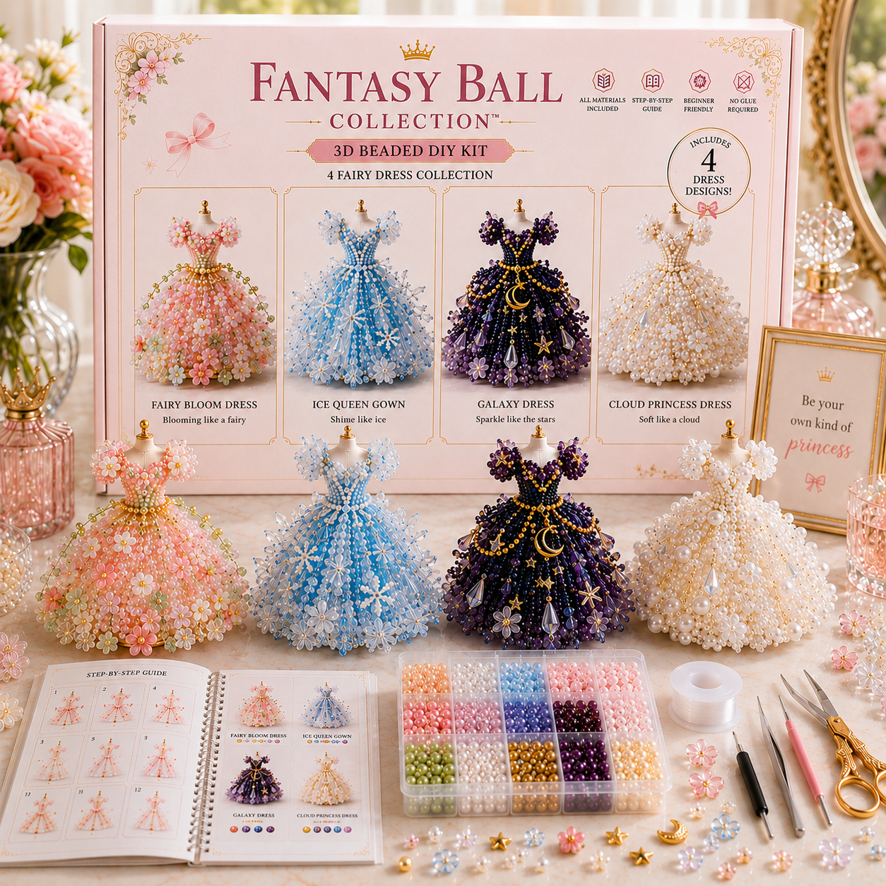 🌸 Magical Dress Worlds™ — 3D Beaded DIY Collection