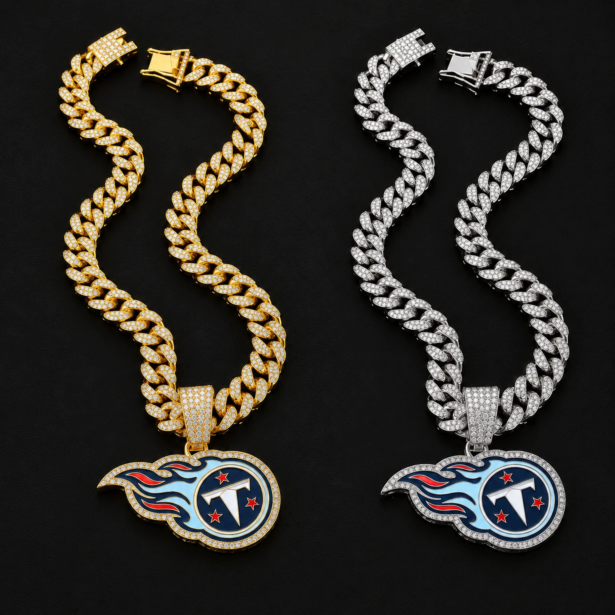 Football Team Cuban Link Pendant Necklace