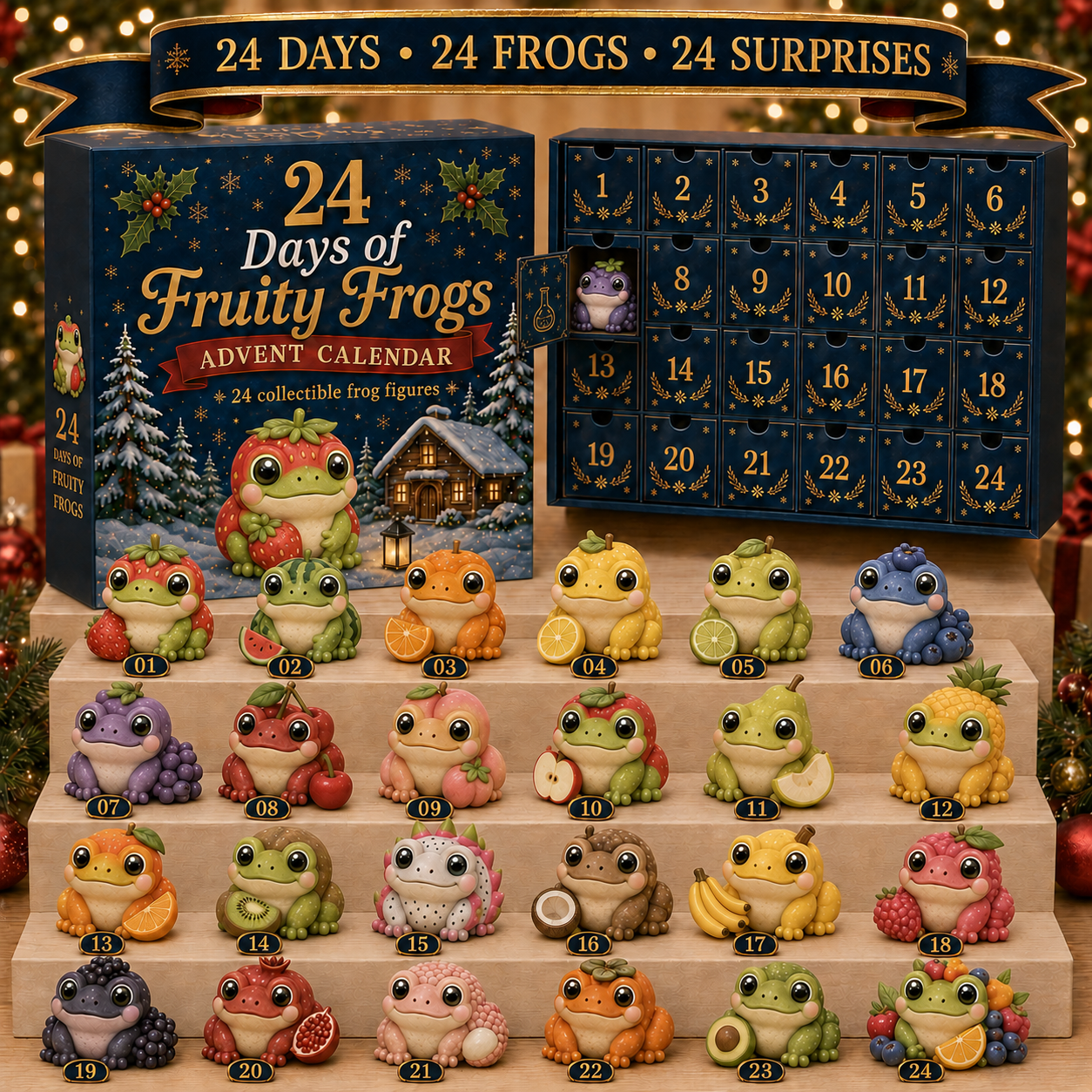 ⏳Only Today 49% Off 🔥24 Days of Fruity Animal Surprises Advent Calendar