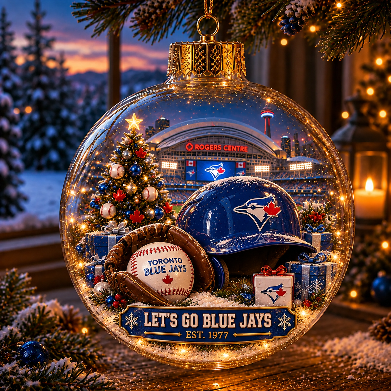 ⚾🎄 Bring the Ballpark Home — Light-Up Baseball Christmas Diorama Ornament