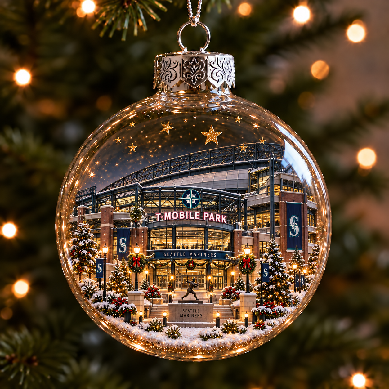 ⚾✨ Bring the Ballpark Home — Light-Up Baseball Stadium Christmas Ornament