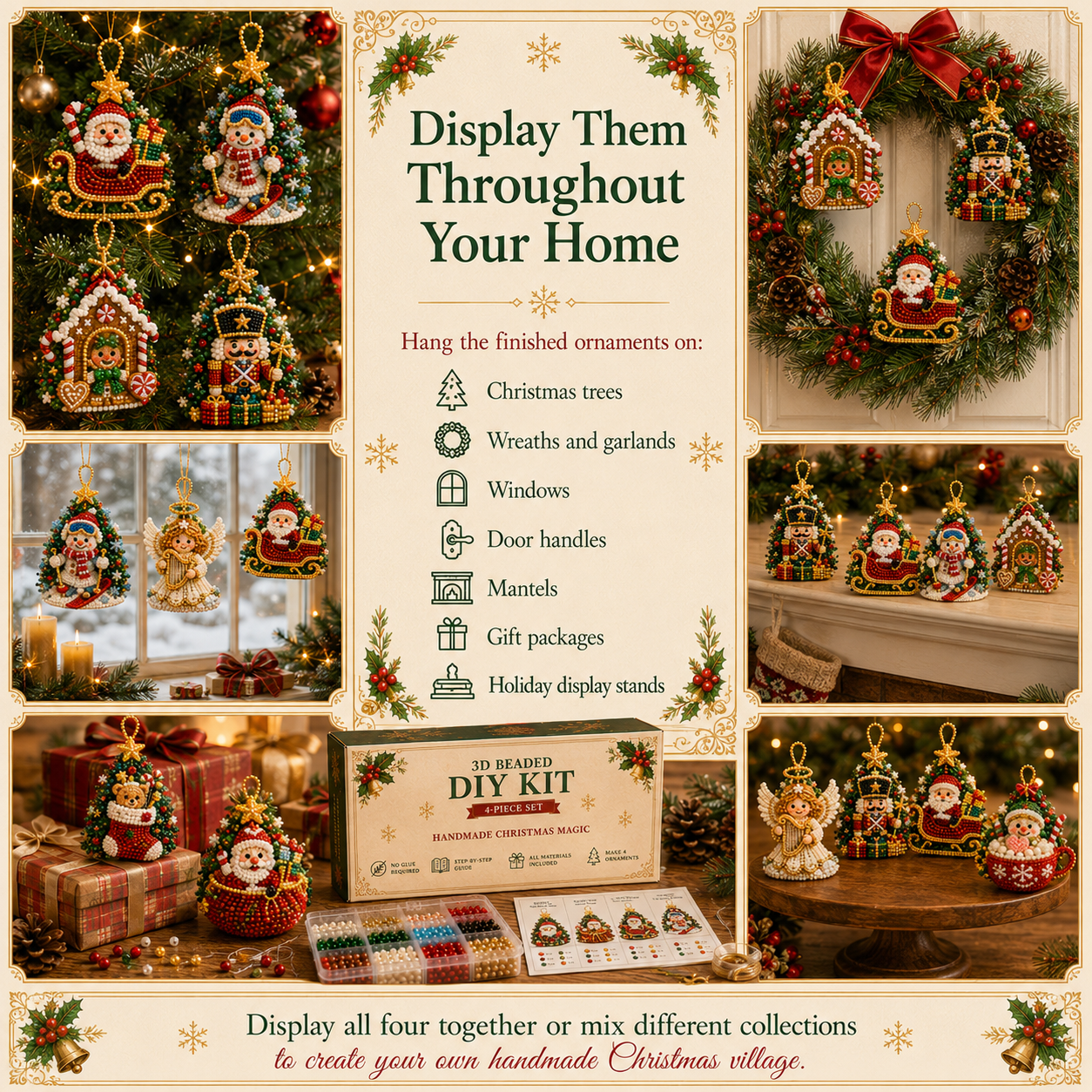 🔥Limited time 70% OFF -🎄 3D Beaded Christmas Tree Ornament DIY Kit (🧘Relaxing & Beginner-Friendly)