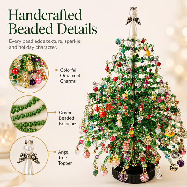 🔥Limited time 70% OFF -🎄✨ DIY Beaded Christmas Tree Kit – 🎅Create Your Own Sparkling Holiday Decoration