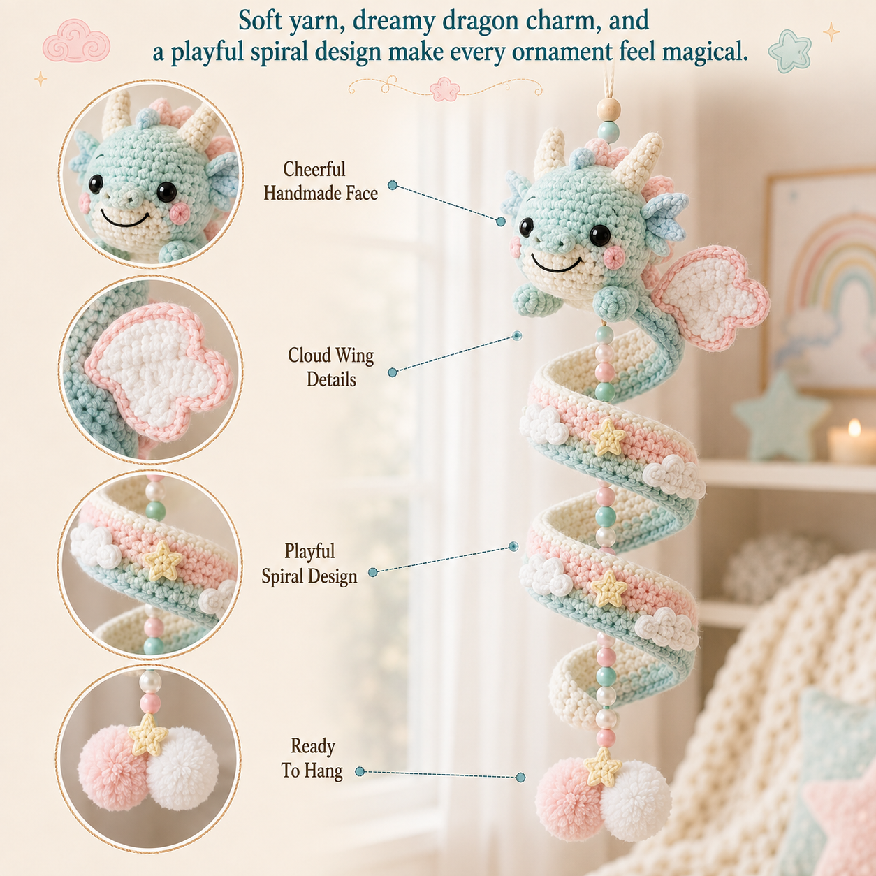 🐉 DIY Dragon Spiral Hanging Ornament Kit