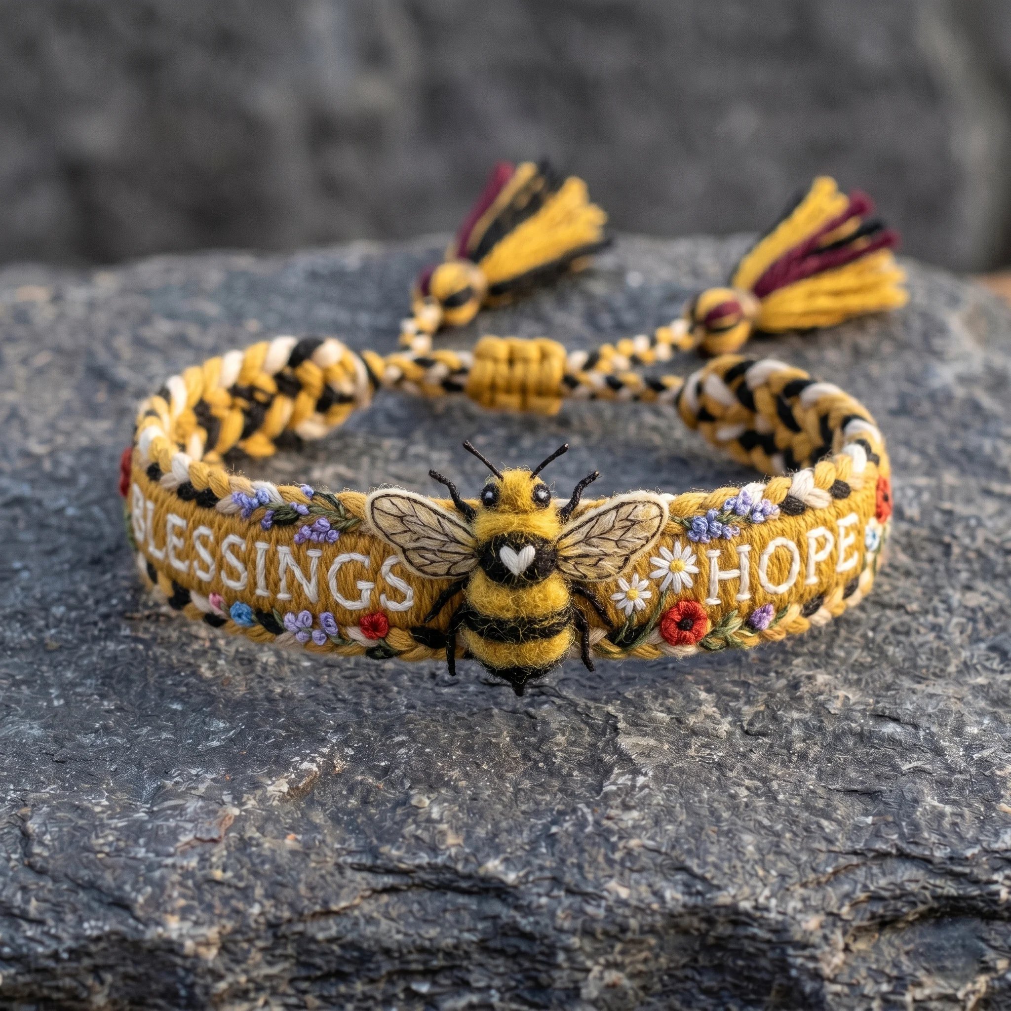 Blessings & Hope 2026 Limited Edition Handmade Honey Bee Woven Bracelet