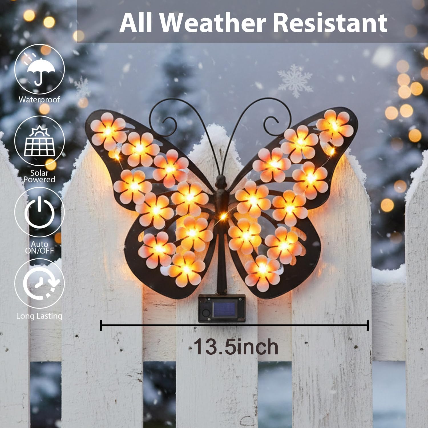 🔥Last Day 60% OFF🔥Solar Lights Outdoor Metal Butterfly Wall Decor