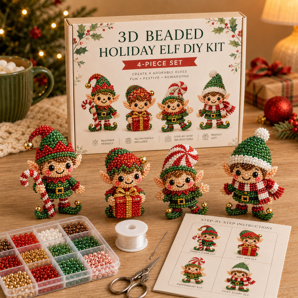 3D Beaded Magical Elf DIY Kit Cute Fantasy Craft Collectibles