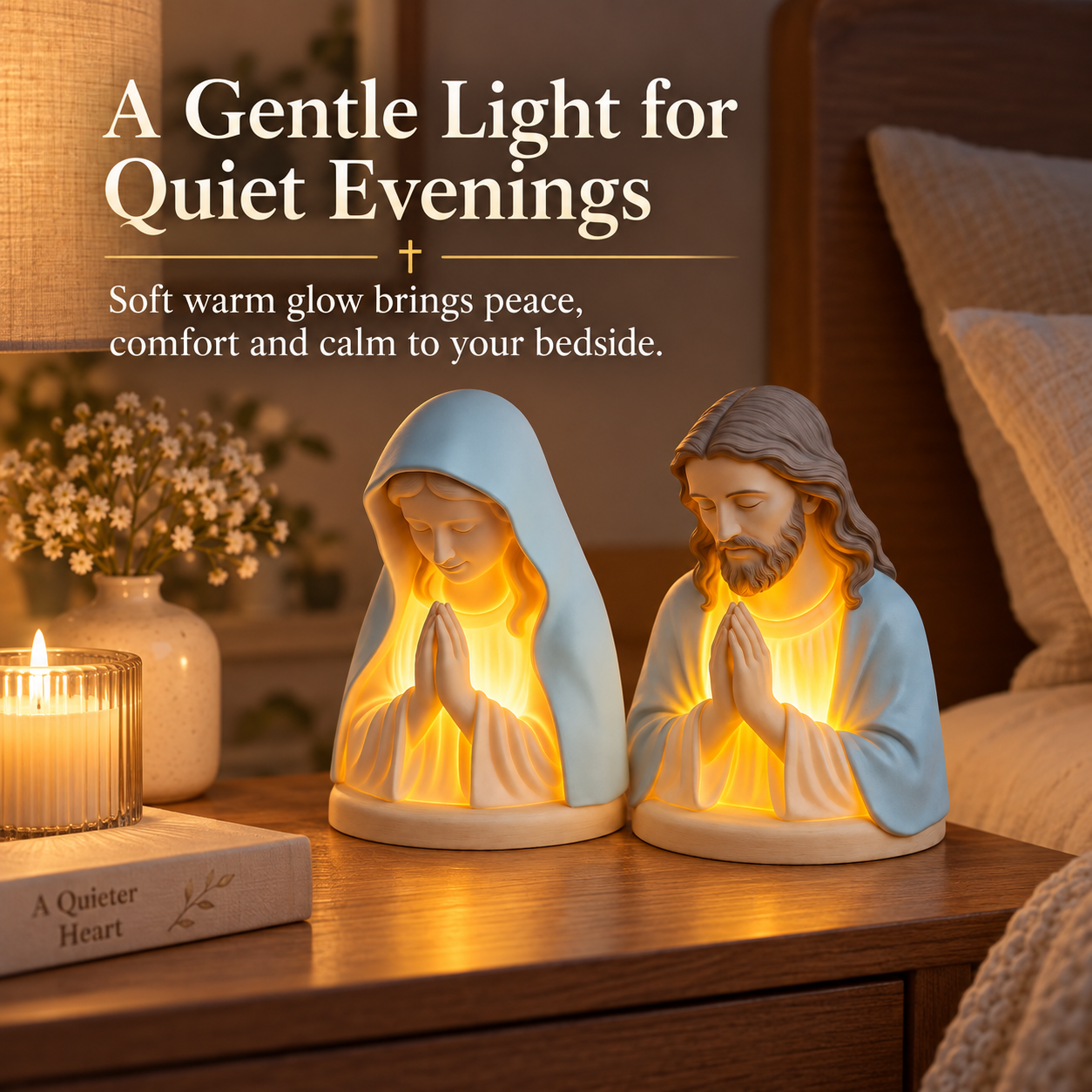 Handmade Resin Christian Prayer Night Light