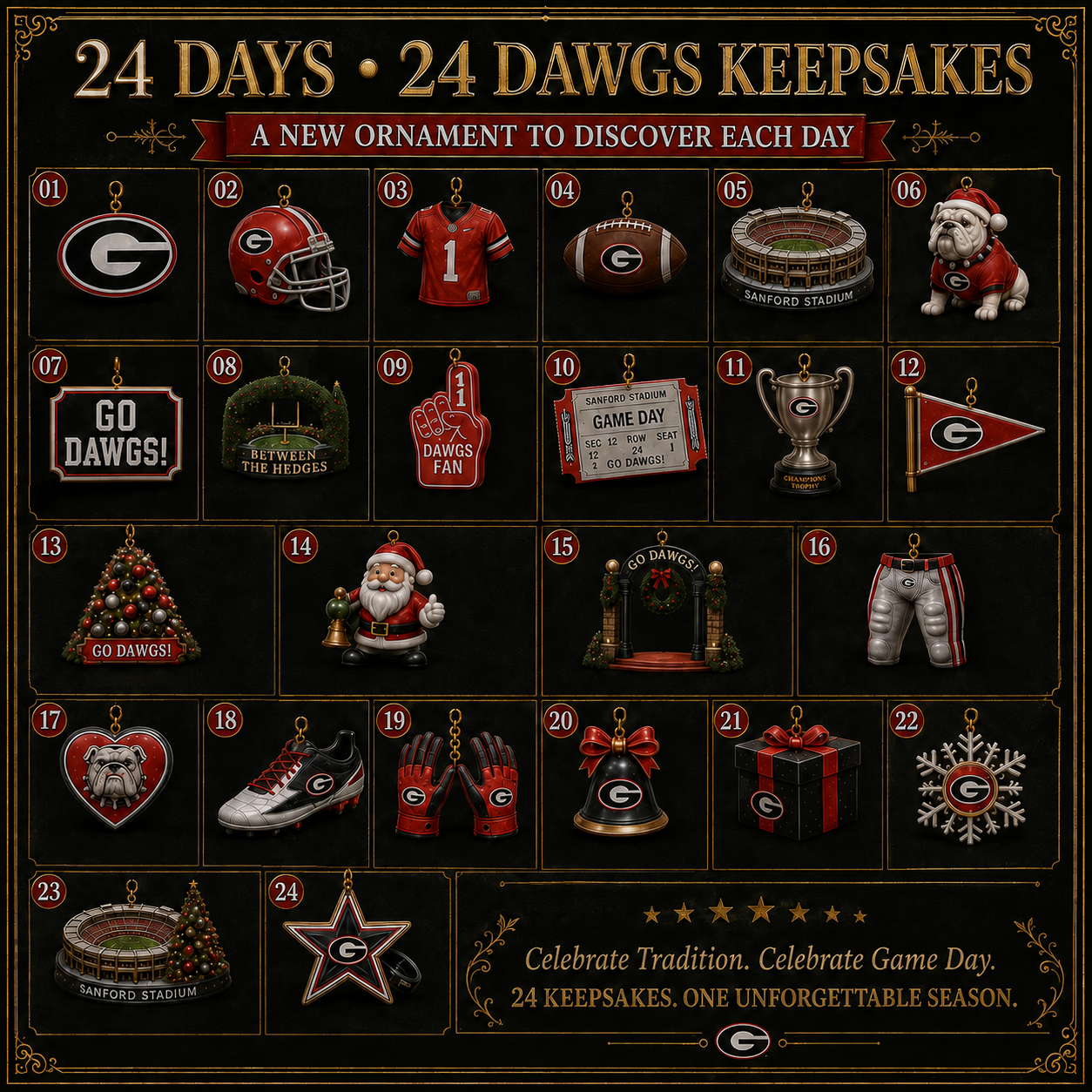 🎄 Go Dawgs! Football Christmas Advent Calendar